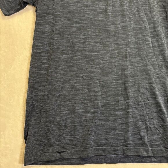 Lululemon Metal Vent Tech Polo Shirt Mens Large Blue Breathable Stretch Golf Gym - Picture 10 of 16